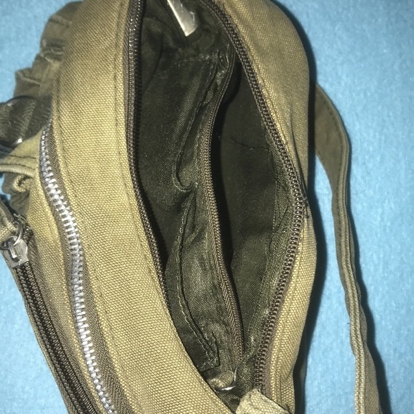 Unbranded army green canvas messenger purse adjustable strap cute details - Picture 4 of 10